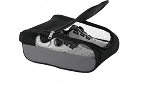 Sanseenia Outdoor Golf Shoe Bag for Travel, Waterproof & Breathable Zippered Sports Golf Shoe Carrier Bags for Men Women (Grey)