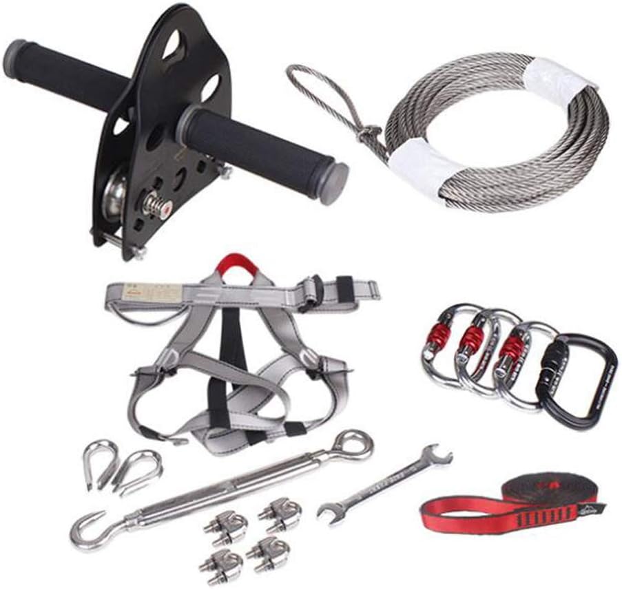Foot Zip Line Kit For Kids And Adult(less Then 150kg) With Brake And Seat, Zip Lines For Backyard Entertainment Equipment