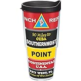 Tervis Florida-Southernmost Point Buoy Insulated Tumbler with Wrap and Black Lid, 24oz, Clear