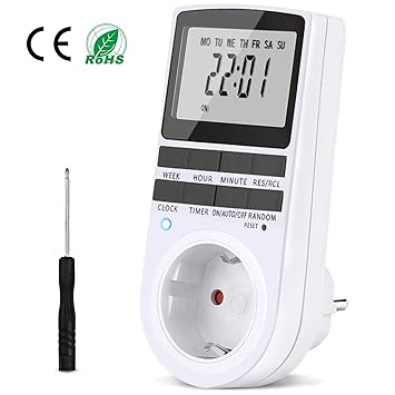 Homga Elektronische Steckdose, Zeitschaltuhr Digitale Stecker Timer Sockel Schaltuhr, Küchentimer Timing-Buchse Programmierba