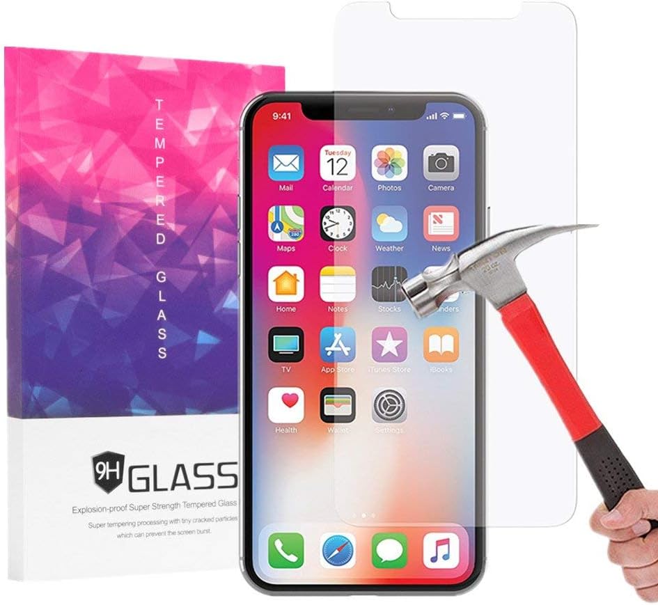 iPhone X Screen Protector Glass, VPR Premium 9H Hardness 2.5D Tempered Glass with [Highly Responsive] [No-Bubble Installation] for Apple iPhone X/iPhone 10 [Case Friendly] - (1Pack)
