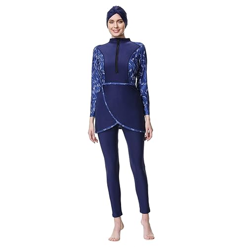 Muslim Burkini Swimwear 3-Piece Set - Modest Long Sleeve Swimsuit With Skirt & Pants