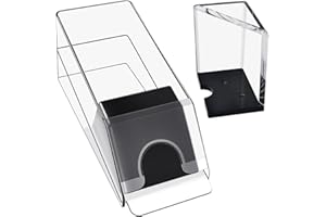 Milkary 4 Deck Blackjack Shoe and Discard Tray, Clear Acrylic Blackjack Card Dispenser Dealing Holder Shoe for Playing Card Standard Size Poker Deck Game Night