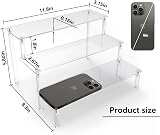 AZEAM 3 Tier Acrylic Riser Clear Display Stand 12in x 3.15in 2 Pack view 3