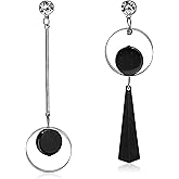 QUSIJIA Asymmetry Geometry Drop Dangle Earrings Sparkling Rhinestone Bohemian Mismatch Earrings For Woman