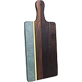 Fkksparkler Cutting Board with Marble and Wood, 16.5”X 7” Cheese Board with Handle,Serving board for Bread, Cheese, Meat, Fruits, and Vegetables, Charcuterie Boards for Kitchen as Serving Trays