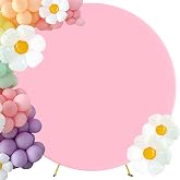 6.6FT Round Arch Backdrop Covers Stretchy Arch Stand Covers,Pink | Spandex Round Cover Backdrop,Circle Balloon Arch Cover,For Wedding Party Birthday Baby Shower Arch Decoration With Buckles
