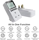 KETOTEK Power Meter Electricity Usage Monitor Plug 2900W/13A UK Plug view 2