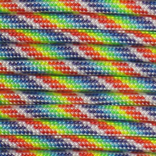 Rainbow 100' Spool Paracord Hero 10' 20' 50' 100' Hanks Parachute 550 Cord Type III 7 Strand Paracord - Largest Paracord Selection