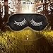 MSSilk Sleep Eye Mask- Smoothing Mulberry Silk- Adjustable Elastic Strap- Lightweight- with A Bonus Pair of Earplug in a Carry Pouch (White Eyelashes)