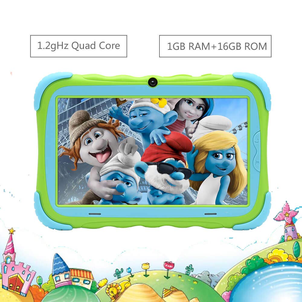 iRULU Kids Tablet 7 Inch HD Display Upgraded Y57 Babypad PC Andriod 7.1 with WiFi Camera Bluetooth and Game GMS Certified 1G/16GB Kids Edition Shock-Proof Tablets