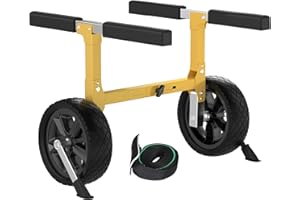 GanFindX Kayak Cart Canoe Trolley Carrier Kayak Accessories Transport Dolly with Solid Foam Wheels Upright Crossbar Heavy Duty Design
