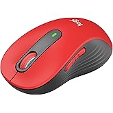 Logitech Wireless Mouse Signature M650 L Full Size - Large Hand Size, 2-Year Battery, Silent Clicks, Customizable Buttons, Bluetooth, PC/Mac/Chromebook - Classic Red, Right-Handed