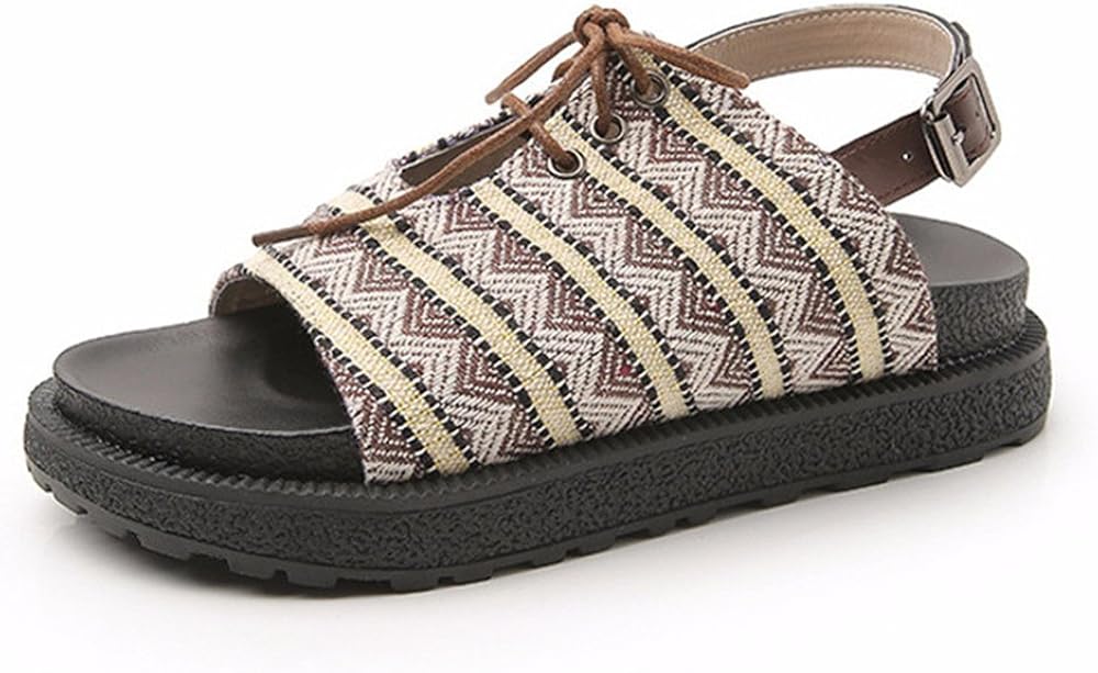 Peep Toe Flat Sandals Spring Summer Women Fashion Casual Leather Comfortable Shoes Hollow out 