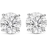 Houston Diamond District 1 to 10 Carat IGI Certified LAB GROWN Diamond Stud Earrings for women 4 Prong Push Back (E/F Color VS2/SI1 CLARITY)