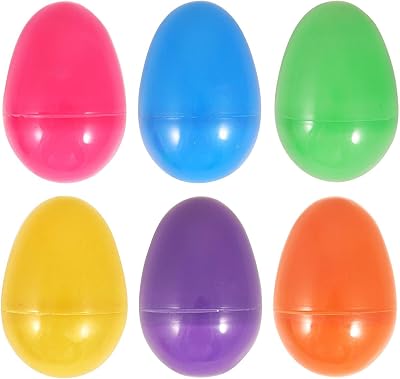 HENBRANDT 6 x Large Assorted Colour Fillable Plastic Surprise Easter Eggs 8cm