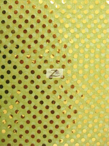 SMALL CONFETTI DOT SEQUINS FABRIC - Yellow - 44"/45" WIDTH SOLD BY THE YARD POLKA DOT