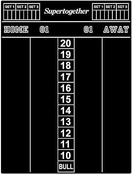 Supertogether Darts Scoreboard Blackboard Repositionable