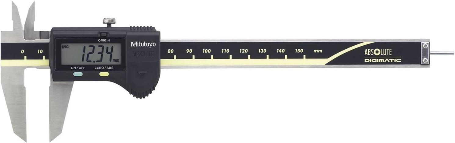 MITUTOYO Digital Vernier Caliper DIN 862 Depth Round 0-150 mm Pack of 1 500-184-30