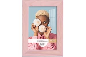 Renditions Gallery 4x6 inch Picture Frame Sunset Pink Wood Grain Frame, High-end Modern Style, Made of Solid Wood and High Definition Glass for Wall and Tabletop Photo Display