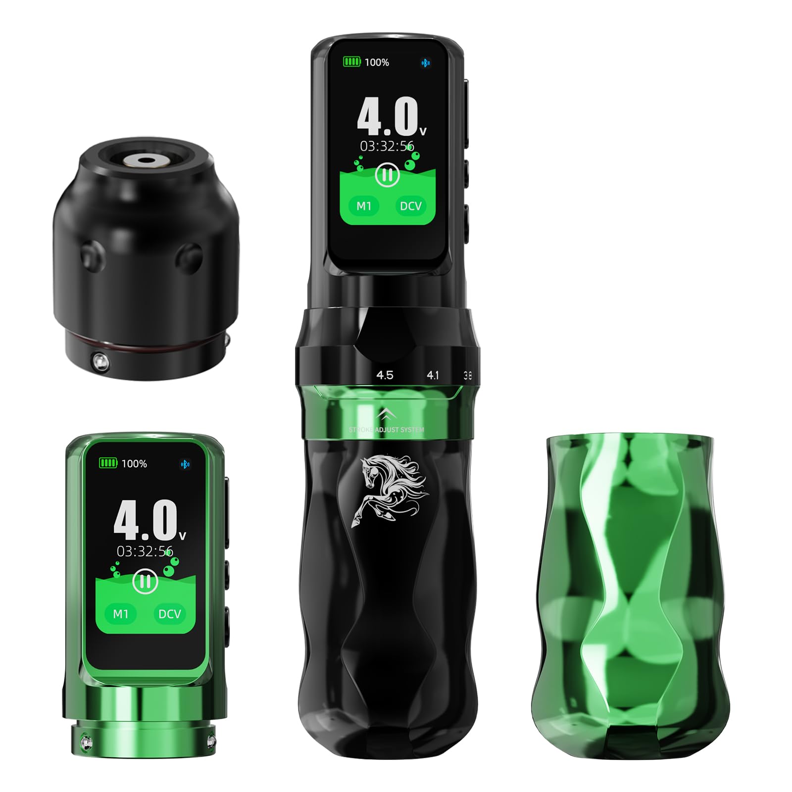 Photo 1 of Mast Tattoo Fold Pro Year of the Horse Wireless Tattoo Gun Machine Mcore-C4 Motor 7 Adjustable Strokes 2.5-4.5mm Rotary Tattoo Machine for Lining Shading Color Packing