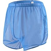 ZONBAILON Men's Boxer Shorts Loose Split Side Mesh See-Through Sexy Breathable Underwear M L XL 2XL 3XL