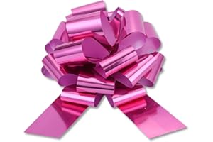 FORBINBO 2 Pcs Large Ribbon Pull Bow - 12" Wide, Big Gift Bows for Cars Decor, New Houses, Gift Basket, Presents, Wreath, Decoration, Office (Pink)