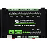 Waveshare 8-Ch Ethernet Relay Module, Modbus RTU/Modbus TCP Protocol, PoE Port Communication, with Various Isolation and Protection Circuits, Industrial Grade Rail-Mount Case