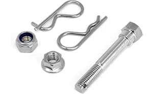 LFPartS 100% Stainless Steel Hitch Anti-Rattle No Wobble Pin Bolt Keeper Grip Clip Kit Fits 2" Receiver
