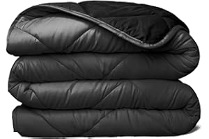 ViscoSoft Microfiber All Seasons Down Alternative Quilted Comforter - Cooling Breathable Premium Soft Reversible Microfiber Duvet Blanket, Black/Gray, Twin/Twin XL