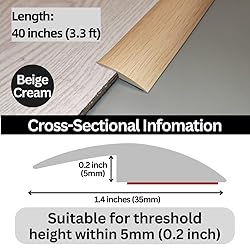 1/5 inch Height Floor Transition Strip, Self