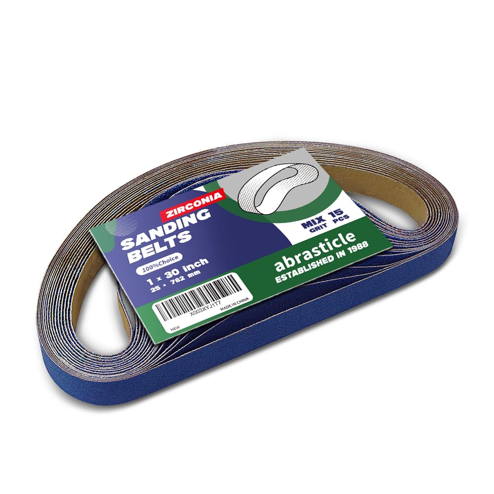 Photo 1 of 1" x 30" Zirconia Knife Sharpening Sanding Belts for Metal, 1 x 30 Inch Zirconia Metal Grinding Sand Paper, 15 PCS 3 Each of 40/60/80/120/150 Assorted Grits