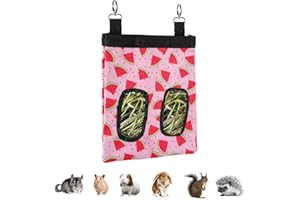 DZWLKJ Rabbit Hay Feeder, 600D Polyester, Watermelon, Hay Feeder Bag, Guinea Pig, Chinchilla, Hamsters, Small Pets, 1 Pack, Foldable, Lightweight