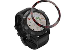 REYDA Watch Bezel Compatible for Garmin Fenix 6/6 Pro Bezel Ring, Stainless Steel Watch Bezel Loop Adhesive Cover Scratch Resistant Protection Metal Bezel Styling Dial Circle for Garmin Fenix 6/6 Pro