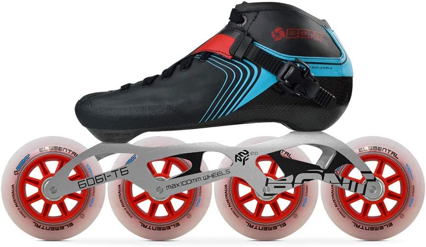 Bont Skates | Inline Speed Skating Racing Skates | GT4 Skate Boots + 6061 Frame + Elemental Wheels + ABEC5 Bearings | Youth - Boys - Girls - Men - Women : Sports & Outdoors