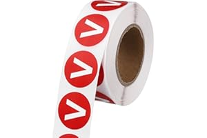 PATIKIL 1" Letter Stickers, 600Pcs Alphabet Stickers Letter V Round Labels Small Vinyl Self Adhesive Label Circle Decals 1 Ro