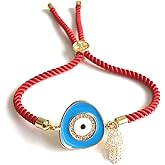 Blue Evil Eye Hamsa Hand Red String Lucky Charms Bracelet for Women