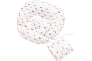Little Grape Land Nursing Pillow, Multifunctional Breast Feeding Pillow with Arm Pillow, 3pk Baby Support Pillow with Adjustable Waist Strap and Removable Cover, Pink Gold