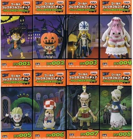 Amazon Com One Piece World Collectable Figure Halloween Special Full Set Eight Figures Japanese Import Toys Games