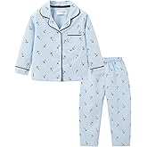 Mud Kingdom Boys Pajamas Set with Notch Collar Anchor Pattern Long Sleeve
