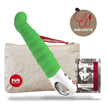 Fun Factory PATCHY PAUL G5 grün Vibrator für sie aus Silikon (inklusive Tasche + Gleitgel) G-Punkt