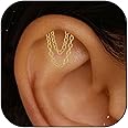 Helix Dangle Earrings for Women - Flat Back Hypoallergenic Cartilage Piercing Jewelry - Forward Helix Earrings