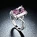 Swarovski Crystal Rings Sterling Silver For Women Pink White Gold Plated Size 8 Jewelry