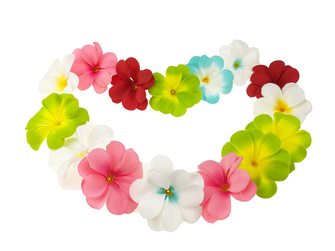 Pack of 50 Mixed Artificial Silk Flower Hawaii Lei Plumeria Frangipani Blooms for Wedding Decor