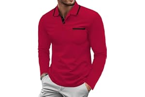 Askdeer Men's Polo Shirts Short Long Sleeve Casual Golf T-Shirts Collared Classic Polo Shirts with Pocket