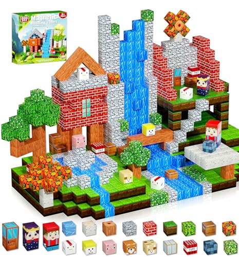 200PCS Magnetic Blocks, Magnetic Building Cube Toys for Kids, STEM Montessori Stacking, Sensory Education Toys for Toddlers Building World Set, Christmas Birthday Gifts for Kids Age 3 4 5 6 7 8 9 10