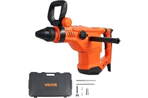 VEVOR Corded Hammer Drill, 1600W 175-350RPM Electric Demolition Drills, 2-Inch SDS-Max Rotary Hammer Driver, 3 Functions Chip