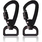 XQIGI Locking Dog Leash Clips 2PCS, Snap Hook Quick Release Buckles with Swivel Ring