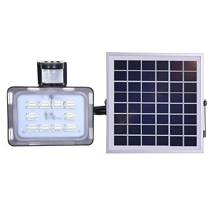 Led Strahler mit Bewegungsmelder, 20W Solar Led Fluter Aussen, 6000-6500K Kaltweiß, IP65 Wasserdicht Solarstrahler für Garten