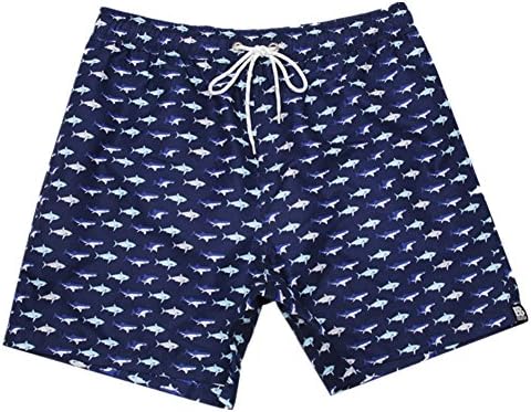 Mens Printed Short Swim Quick Dry Trunks Swim Trunks Suit Fashion Casual Beach Shorts (Fish, Asia Tag XL -(Fit Waist 30-32))
